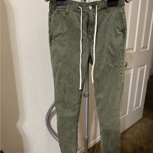 PAIGE Olive Green Drawstring Joggers